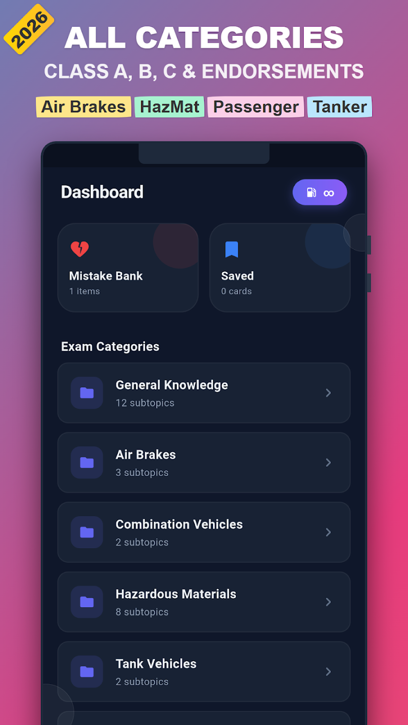 CDL permit preparation app screen 5