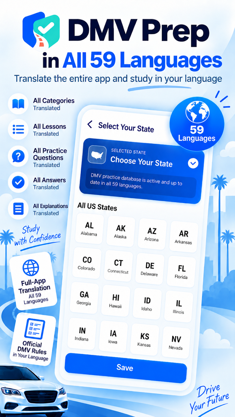 DMV permit preparation app screen 2